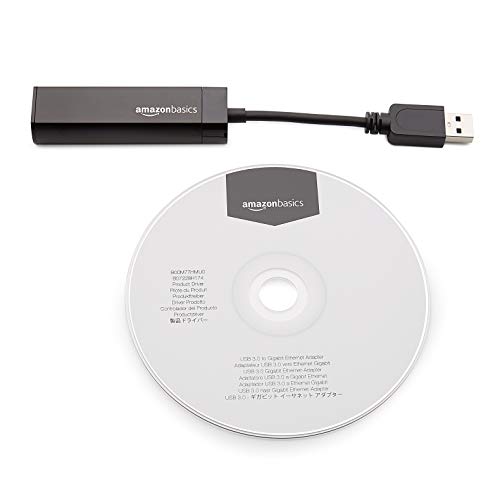 Amazon Basics - Adaptador de USB 3.0 a Internet 10/100/1000 Gigabit Ethernet