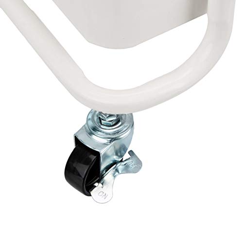 Amazon Basics - Carrito de cocina o multiuso de tres niveles con ruedas en blanco