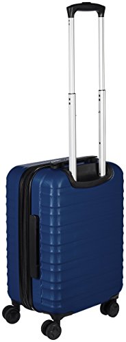 Amazon Basics - Maleta de viaje rígida giratori - 55 cm, Tamaño de cabina, Azul marino