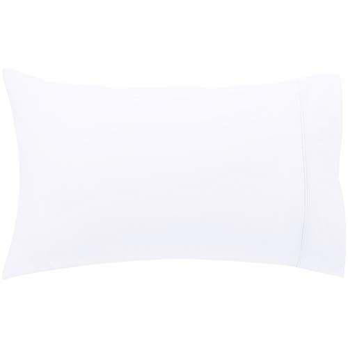 Amazon Basics - Set de 2 fundas de almohada de 400 hilos, 50 x 80 cm - Blanco