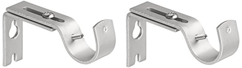 Amazon Basics - Set de 2 soportes ajustables de pared - Níquel