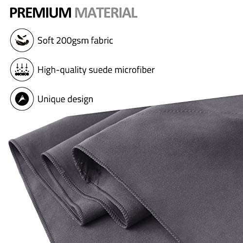 Amazon Brand - Eono Toalla de Microfibra para Llevar al Gimnasio, a la Playa, de Camping, de Viaje, de Natacion, o de Vacaciones. Secado rápido, Superabsorbente, Ultracompacta - Gris Oscuro, 140x70cm