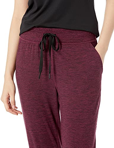 Amazon Essentials Brushed Tech Stretch Crop Jogger Pant Pants, Burgundy Spacedye, US L (EU L - XL)