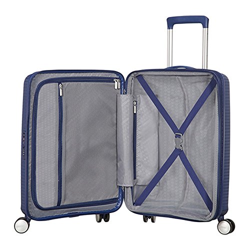 American Tourister Soundbox Spinner Equipaje de mano S (55 cm 41 L), Azul (Midnight Navy)