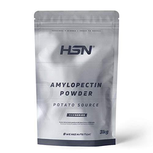 Amilopectina de Patata HSN | Suplemento Deportivo de Carbohidratos en Polvo Sin Azúcar | Fácil Digestión | Bajo Índice Glucémico | Vegano, No-GMO, Sin Gluten, Sin Lactosa | Sabor Neutro | 3000 gr