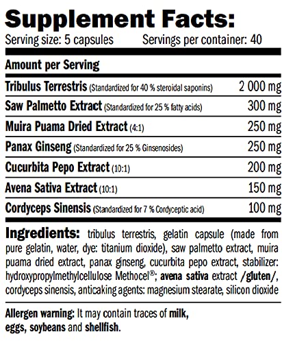 AMIX - Complemento Alimenticio - Anabolic Power Tribusten - 200 Cápsulas - Estimula la Testosterona - Aumenta la Masa Muscular - Complemento Deportivo con Tribulus Terrestris