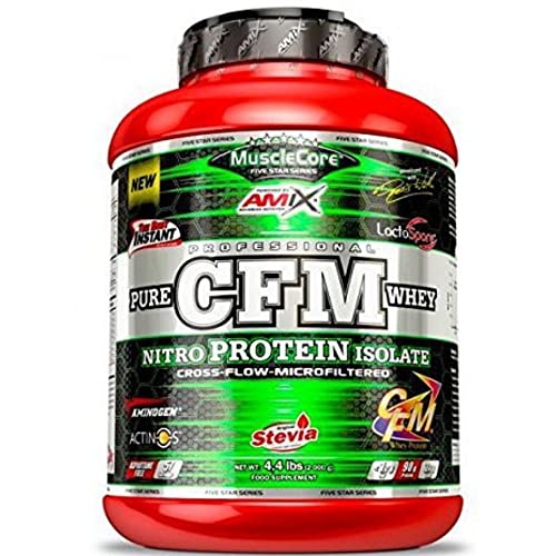 AMIX - Proteína Isolada - MuscleCore CFM Nitro 1 kg - Favorece el desarrollo muscular y acelera la recuperación - Contiene Enzimas Digestivas Aminogen - Proteína Whey en polvo - Sabor Milk Vainilla