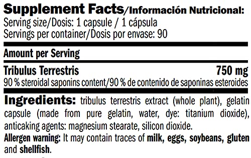 AMIX - Proteínas para Aumentar Masa Muscular - Tribulyn 90% en Formato de 90 Cápsulas - Ayuda a Incrementar la Fuerza y la Masa Muscular - Mejora la Libido