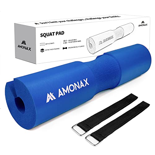 Amonax almohadilla barra gimnasio protector, Cuello y Hombros protección Almohadilla para Sentadillas y Empuje de Cadera, para ejercicios en casa y en el gimnasio, entrenamiento de fuerza y pesas