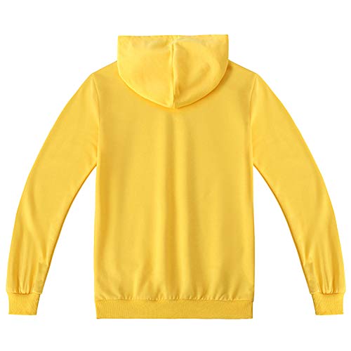 amropi Chándal Niños 2 Piezas Set Sudadera con Capucha y Pantalones Deportivo Jogging Adolescentes Conjunto Ropa (Amarillo,10-11 años)