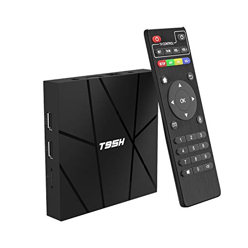 Android 10.0 TV Box 2GB RAM 16GB ROM Smart TV Box, T95H Allwinner H616 Quad-Core 2020 6K TV Box con 64bit, H.265, 3D, 2.4G WiFi, 10 / 100M Ethernet, etc.