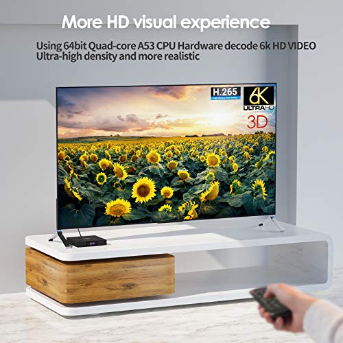 Android 10.0 TV Box 2GB RAM 16GB ROM Smart TV Box, T95H Allwinner H616 Quad-Core 2020 6K TV Box con 64bit, H.265, 3D, 2.4G WiFi, 10 / 100M Ethernet, etc.