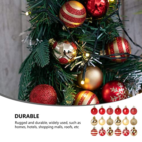 Angoily 50 Piezas de Adornos de Bolas de Navidad para Decoraciones de Árboles de Navidad 4CM de Adornos de Navidad Rojos Y Dorados Irrompibles Juego de Bolas para Decorar El Árbol de