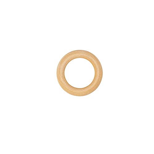 Anillos de madera, exterior: diámetro de 4 cm, grosor de 7,5 mm, 10 unidades, color natural