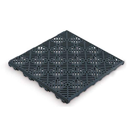 ANTIHUMEDADES Pack 12 losetas autoventiladas Suelos de Piscinas, terrazas, tarima Flotante, cesped Artificial, macetas, perreras, trasteros. Fabricada en España. 30x30cm. (Gris Antracita)