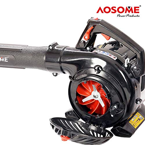 AOSOME ASBV3405 Soplador Aspirador y Triturador de Hojas Gasolina Profesional 3 en 1, con Bolsa 60L, Motor 2 Tiempos 25,4CC, Proporción de Triturar 12:1