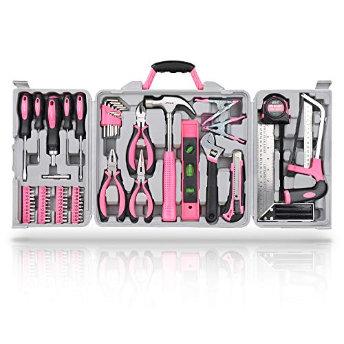 Apollo Kit Maletín de Herramientas Esenciales Color Rosa para Bricolaje y Reparaciones con Mago de Destornillador de Trinchete y Juego de Puntas, PINK RIBBON FOUNDATION, 71 en Uno