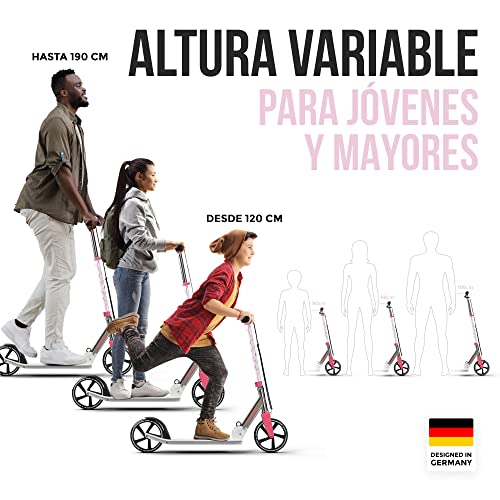 Apollo Patinete Urbano XXL Phantom Pro - Patinete de Grandes Ruedas de 200 m – City Scooter Plegable y Ajustable para Niños y Adultos