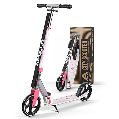 Apollo Patinete Urbano XXL Phantom Pro - Patinete de Grandes Ruedas de 200 m – City Scooter Plegable y Ajustable para Niños y Adultos