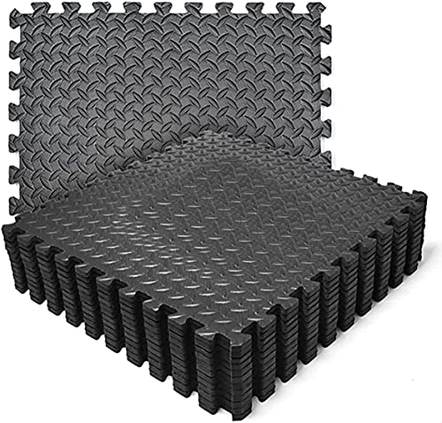 " APP LIFE Tatami - Juego de 8 Alfombrillas de Fitness para Gimnasio, 60 x 60 x 1 cm, Superficie de protección para Suelos, Alfombrilla para Gimnasio, Workout Gimnasia, Color Negro