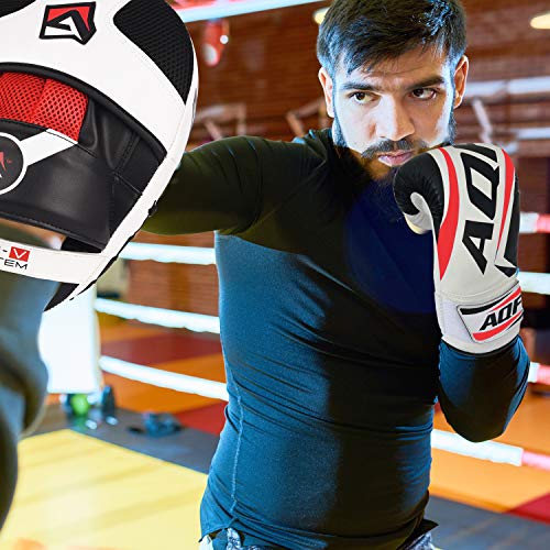 AQF Saco De Boxeo Guantes Boxeo, Cuero Guantes De Boxeo, Manoplas Boxeo Guantes MMA Kick Boxing, Muay Thai, Karate Boxeo Entrenamiento Guantes UFC Sparring (Negro)