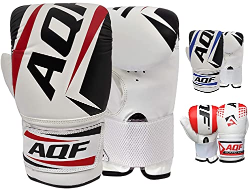 AQF Saco De Boxeo Guantes Boxeo, Cuero Guantes De Boxeo, Manoplas Boxeo Guantes MMA Kick Boxing, Muay Thai, Karate Boxeo Entrenamiento Guantes UFC Sparring (Negro)