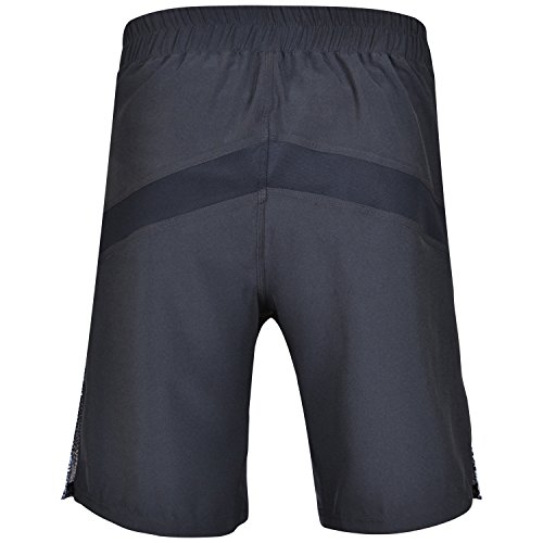 AQF Shorts Deportivos Hombre para MMA Combate Pantalones Muay Thai para Kick Boxing para Lucha En Jaula Shorts Tipo Camuflar Grises (M)