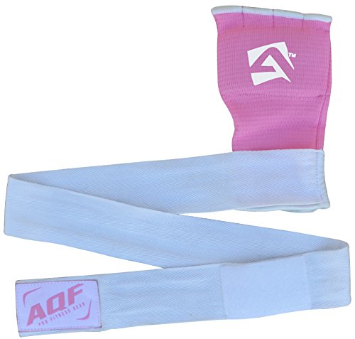 AQF Vendas Boxeo, Guantes Interiores Boxeo, Muñeca Elasticas Tape Vendaje 100cm Largo, Vendas De Boxeo Protector Mano Wraps 4 Dedos para Muay Thai, Taekwondo & MMA (Rosa, S)