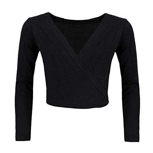 Aquarti Chaqueta Cruzada de Danza para Niñas, Negro, 116