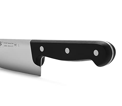 Arcos Serie Universal - Cuchillo Cocinero Cuchillo Chef Cuchillo Cocina Arcos, Hoja de Acero Inoxidable NITRUM de 200 mm, Mango de Polioximetileno, (POM), Color Negro