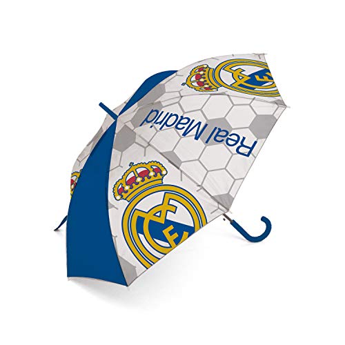 ARDITEX RM12973 Paraguas de poliéster del Real Madrid CF, 8 Paneles, diámetro 95cm, Apertura automática