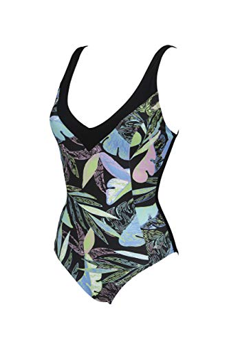 ARENA W Cecilia Wing Back One Piece - Bañador para Mujer, Color Black Multi/Black, Talla 46