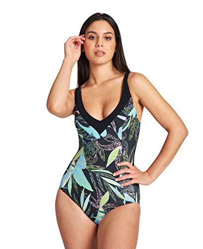 ARENA W Cecilia Wing Back One Piece - Bañador para Mujer, Color Black Multi/Black, Talla 46