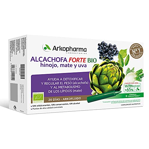 Arkopharma Arkofluido Alcachofa Forte BIO 20 Ampollas, Eliminar Toxinas del Organismo + Asesoramiento Nutricional, Complemento Alimenticio