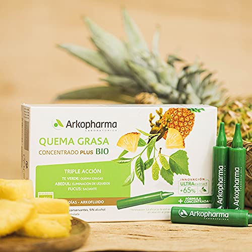 Arkopharma Arkofluido Quemagrasa Bio 20 Ampollas, Control de Peso, Saciante, Elimina Líquidos y Toxinas + Asesoramiento Nutricional, Complemento Alimenticio