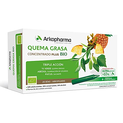 Arkopharma Arkofluido Quemagrasa Bio 20 Ampollas, Control de Peso, Saciante, Elimina Líquidos y Toxinas + Asesoramiento Nutricional, Complemento Alimenticio