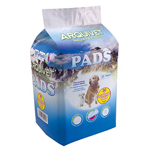 Arquivet Empapadores higiénicos educativos para Perros - 30 Unidades - 90 x 60 cm - Adultos y Cachorros - Pads para Perros súper absorbentes - Empapadores Desechables