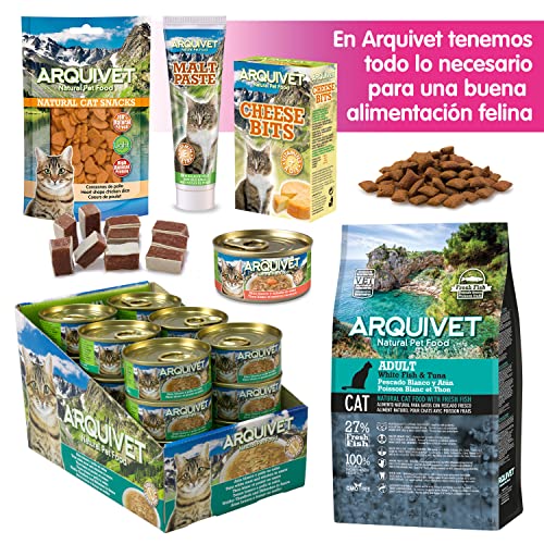 Arquivet Pasta de Malta para Gatos 100 gr - Ayuda a prevenir la acumulación de Bolas de Pelo - Favorece el tránsito intestinal - Alimento complementario para Gatos