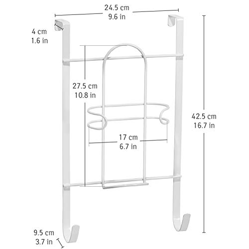 art moon Flint – Soporte de Plancha en la Puerta – Colgador para Tabla de Planchar – Instalacion Sin Agujero - Ahorro de Espacio - Acero Blanco Resistente a Altas Temperaturas (Revestimiento Vinilo)