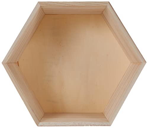 Artemio 14001892 - Juego de 3 estantes hexagonales para Decorar, Madera, Beige, 30 x 26,5 x 10 cm