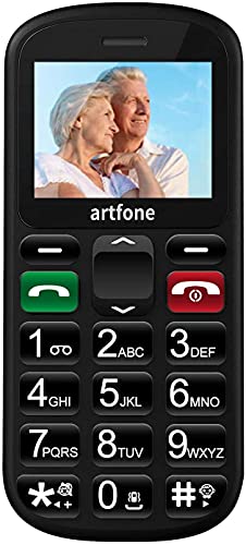 Artfone Teléfonos Móviles para Mayores Mayores con SOS botón,CS181 Senior, Fácil de Usar Celular para Ancianos con Negro