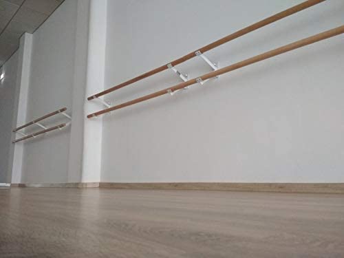 Artimex Barra de Ballet Doble con Soporte de Pared para Ballet, Danza, rehabilitación y Gimnasia, 2,5 m, código 113