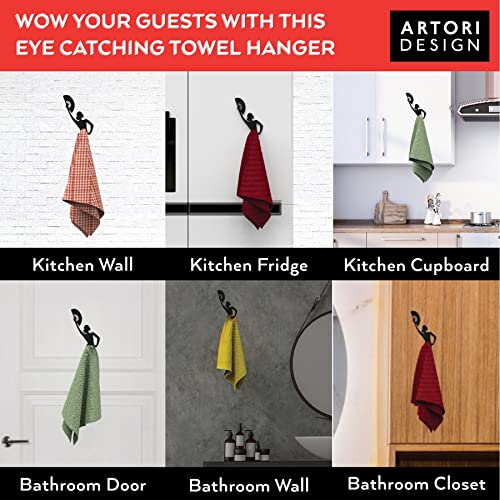 Artori Design Colgador “Olé” | Colgador para paños de cocina metálico en color negro | Rack Holder | Bailadora de flamenco | Regalo para la casa | Regalo para el estreno de casas | Regalos para madres | Regalos para la cocina