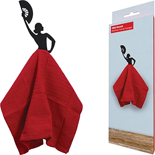 Artori Design Colgador “Olé” | Colgador para paños de cocina metálico en color negro | Rack Holder | Bailadora de flamenco | Regalo para la casa | Regalo para el estreno de casas | Regalos para madres | Regalos para la cocina