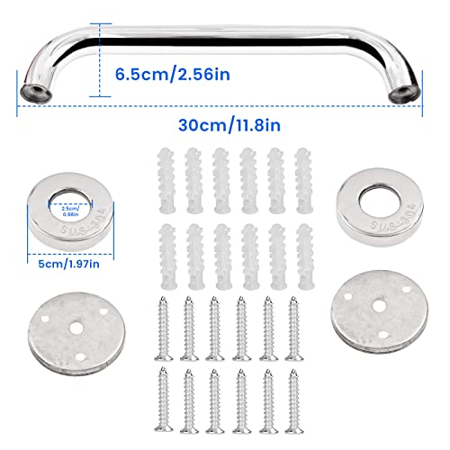 Asa de Seguridad para Baño Manija de la Ducha de Acero Inoxidable Baranda de Baño para Niños y Personas Mayores 30 cm 2 Piezas