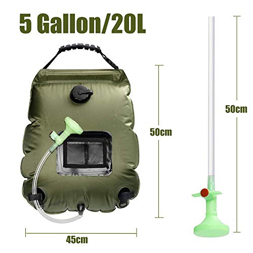 ASANMU Bolsa de Ducha Solar, 20L Bolsa de Ducha para Acampar Bolsa de Ducha Portatil Calentar Solares Bolsa de Ducha Al Aire Libre para Agua Ducha de Camping para Jardín/Acampada/Senderismo y Escalada