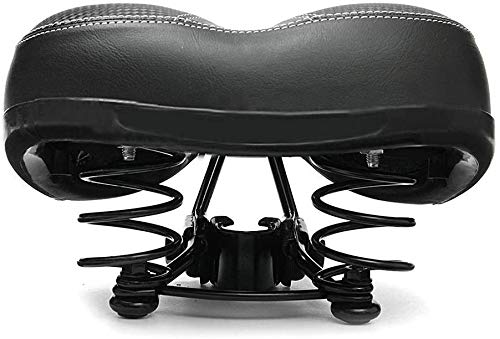 Asiento de bicicleta Comfort Saddle Dual Spring Diseñado con espuma viscoelástica transpirable suave cojín de bicicleta (negro)