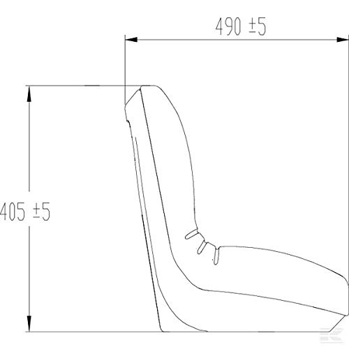 Asiento para tractor negro PVC 405 x 490 mm GOPART