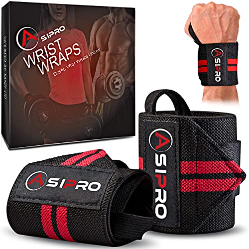 ASIPRO Muñequeras Gym Hombre y Mujer Soporte de Muñeca con Agarre Pulgar Wrist Wraps Gym Ideal para Musculación, Gimnasio, Boxeo, Calistenia Muñequeras Powerlifting