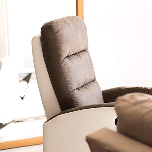 Astan Hogar AH-AR30400BA - Sillón Relax con Reclinación Manual, Tapizado en PU Anti-Cuarteo y Microfibra, Modelo Ludwig, color blanco/antracita